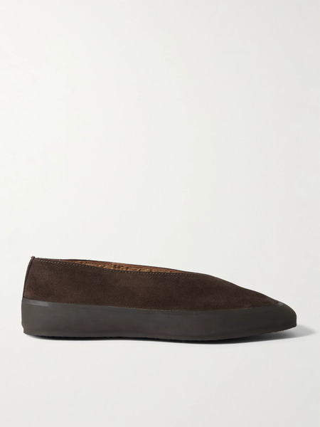  Le Monde Béryl Le Monde Béryl - Shearling-lined Suede Ballet Flats - Brown 