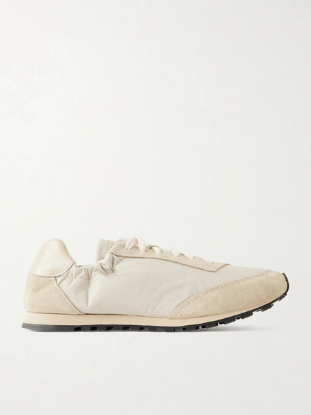  Le Monde Béryl Le Monde Béryl - Slim Runner Suede And Leather-trimmed Shell Sneakers - Ivory 