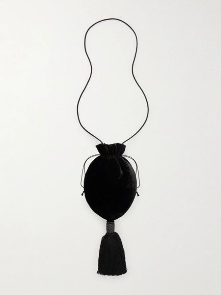  Le Sundial Le Sundial - Lee Tasseled Velvet Shoulder Bag - Black 