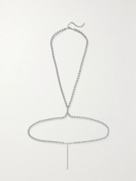  Lelet Ny Lelet Ny - Silver-tone Swarovski Crystal Body Chain - One Size 