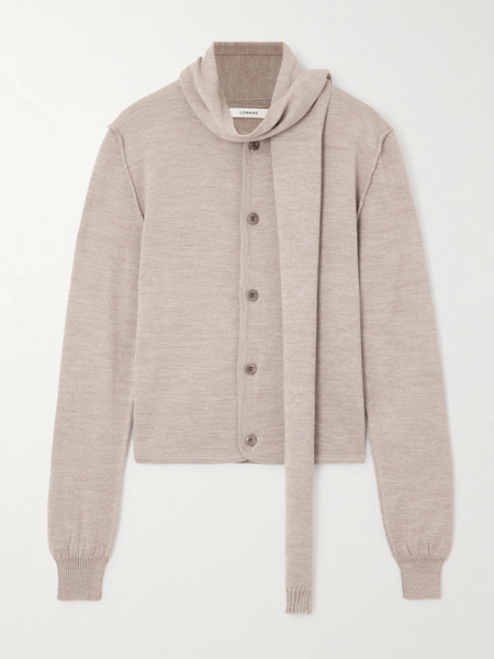  Lemaire Lemaire - Asymmetric Wool-blend Cardigan - Taupe 