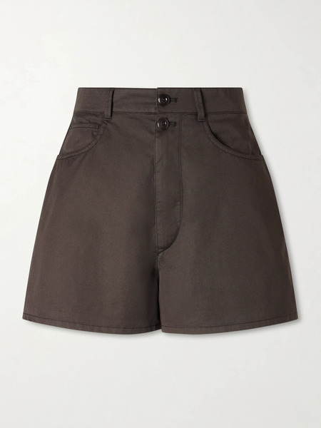  Lemaire Lemaire - Cotton-twill Shorts - Dark Brown 