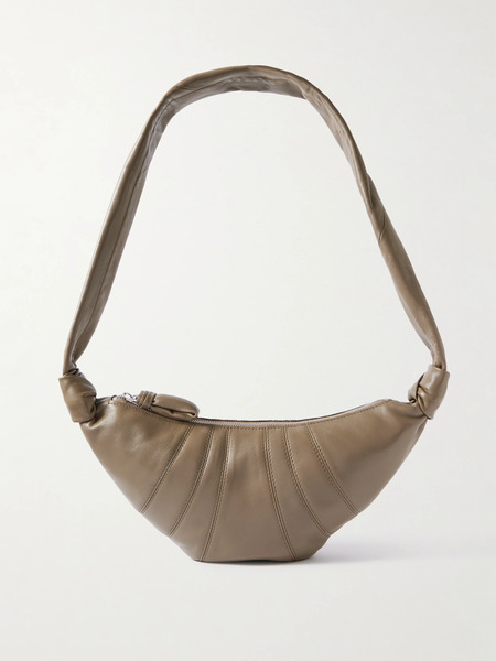  Lemaire Lemaire - Croissant Small Paneled Leather Shoulder Bag - Dark Green 