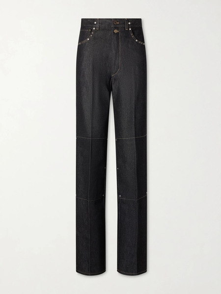  Lemaire Lemaire - High-rise Studded Straight-leg Jeans - Black 