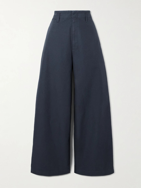  Lemaire Lemaire - Organic Cotton-twill Wide-leg Pants - Navy 
