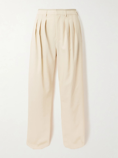  Lemaire Lemaire - Pleated Wool-blend Straight-leg Pants - Cream 