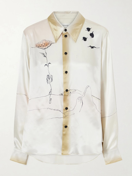  Lemaire Lemaire - Printed Silk-satin Shirt - Off-white 