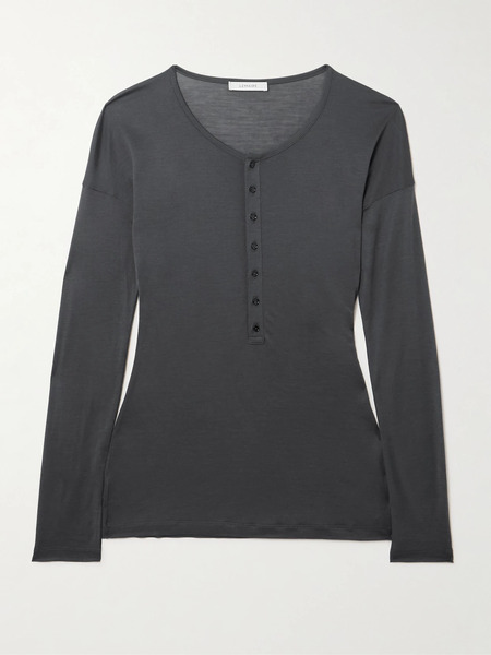  Lemaire Lemaire - Silk-jersey T-shirt - Charcoal 
