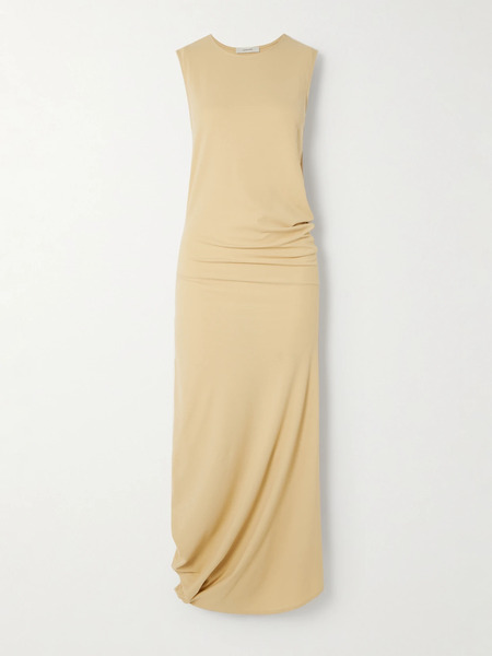  Lemaire Lemaire - Twisted Cotton-jersey Midi Dress - Sand 
