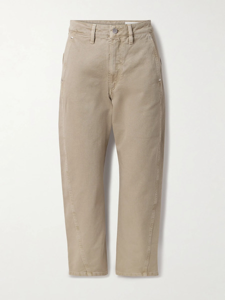  Lemaire Lemaire - Twisted Cropped High-rise Straight-leg Jeans - Beige 
