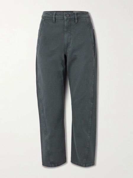  Lemaire Lemaire - Twisted Cropped Paneled High-rise Straight-leg Jeans - Navy 