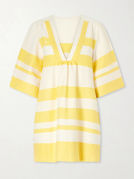  Lemlem Lemlem - Belkis Striped Cotton Kaftan - Yellow 