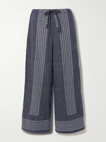  Lemlem Lemlem - Desta Striped Cotton Wide-leg Pants - Navy 