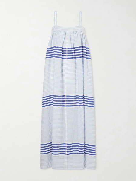  Lemlem Lemlem - Eda Striped Cotton-gauze Midi Dress - Blue 