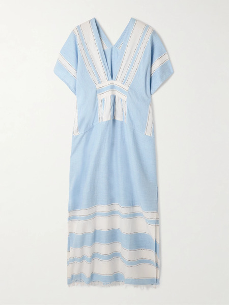  Lemlem Lemlem - Gasira Striped Cotton-blend Maxi Dress - Blue 