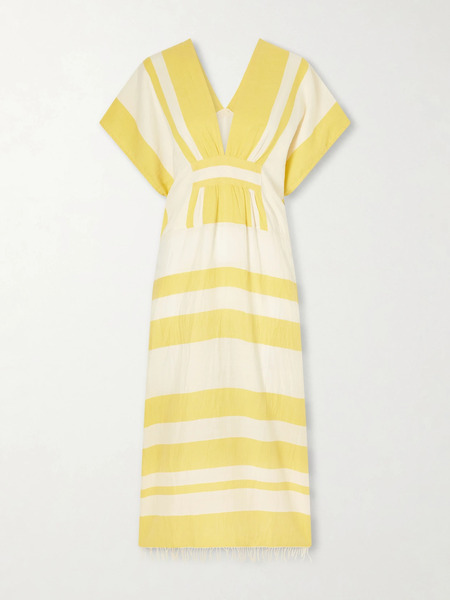  Lemlem Lemlem - Gasira Striped Cotton-blend Maxi Dress - Yellow 