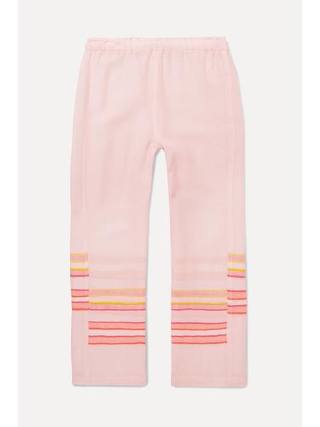  Lemlem Kids Lemlem Kids - Eskedar Striped Cotton-blend Gauze Pants - Pink 