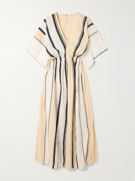  Lemlem Lemlem - Leila Striped Cotton Midi Dress - Cream 