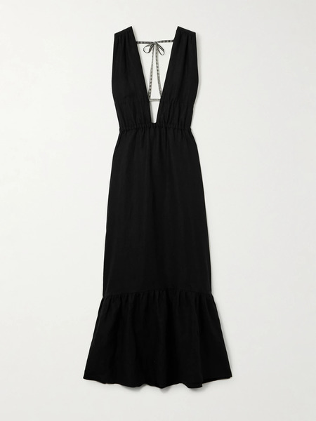  Lemlem Lemlem - Lelisa Ruffled Linen-blend Maxi Dress - Black 