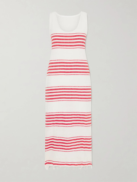  Lemlem Lemlem - Lilian Striped Cotton-blend Gauze Midi Dress - Red 