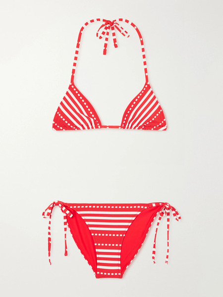  Lemlem Lemlem - Malia Striped Triangle Bikini - Red 