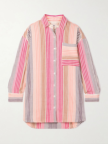  Lemlem Lemlem - Mariam Striped Cotton-blend Shirt - Plum 