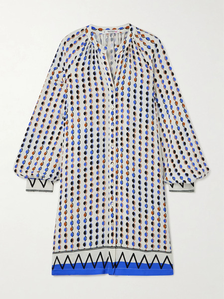  Lemlem Lemlem - Meaza Belted Printed Ecovero™-satin Mini Dress - Blue 