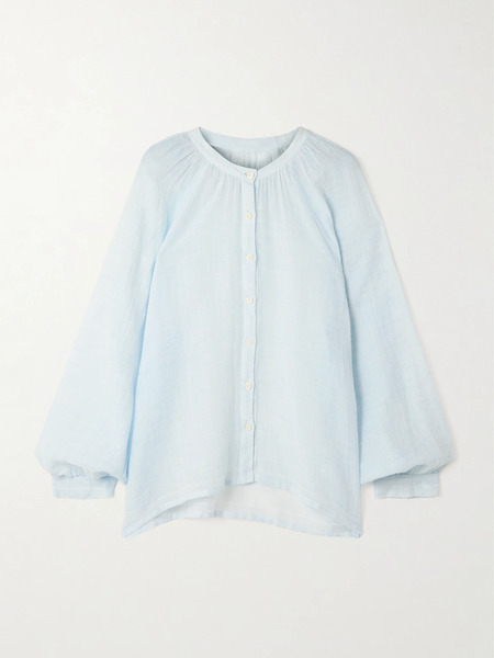  Lemlem Lemlem - Mita Cotton-gauze Blouse - Blue 