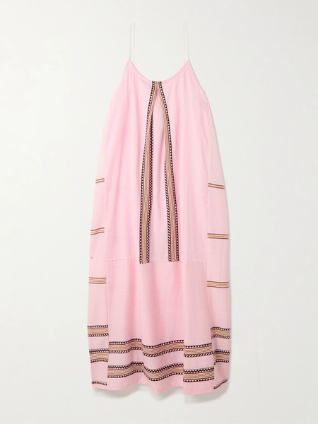  Lemlem Lemlem - Nia Paneled Striped Cotton-blend Midi Dress - Pink 