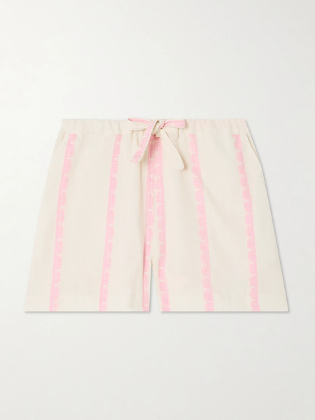  Lemlem Lemlem - Safia Striped Cotton Shorts - Cream 