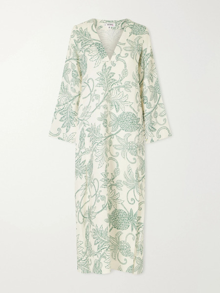  Lemlem Lemlem - Theodora Printed Linen Maxi Dress - Green 