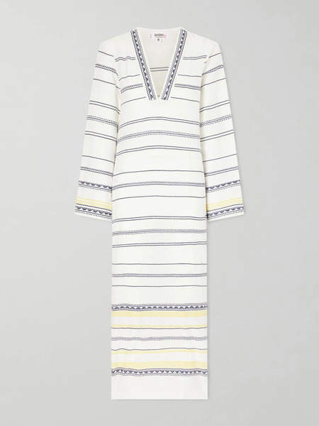  Lemlem Lemlem - Theodora Striped Linen Maxi Dress - White 