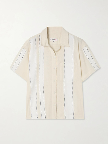  Lemlem Lemlem - Tuuli Cabana Striped Cotton-blend Shirt - Cream 