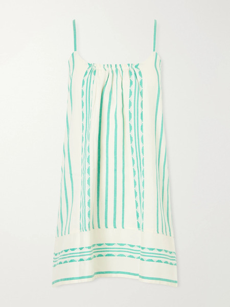  Lemlem Lemlem - Zina Striped Cotton Mini Dress - Green 