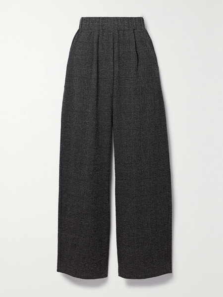  Leset Leset - Austyn Pleated Prince Of Wales Checked Alpaca-blend Wide-leg Pants - Charcoal 