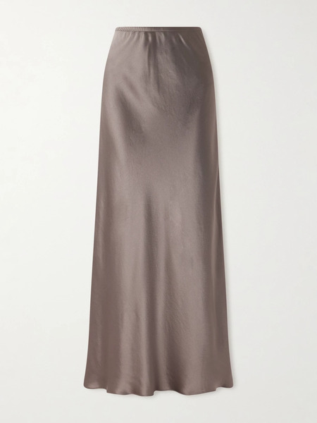  Leset Leset - Barb Satin Maxi Skirt - Taupe 