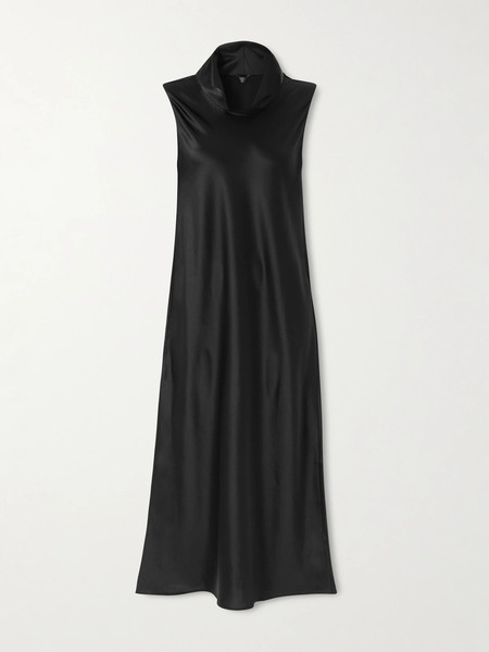  Leset Leset - Barb Satin Midi Dress - Black 