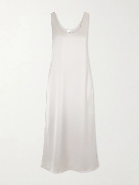  Leset Leset - Barb Satin Midi Dress - Silver 