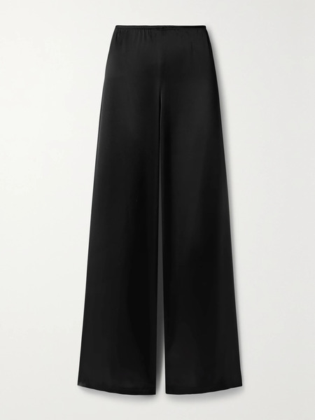  Leset Leset - Barb Satin Wide-leg Pants - Black 