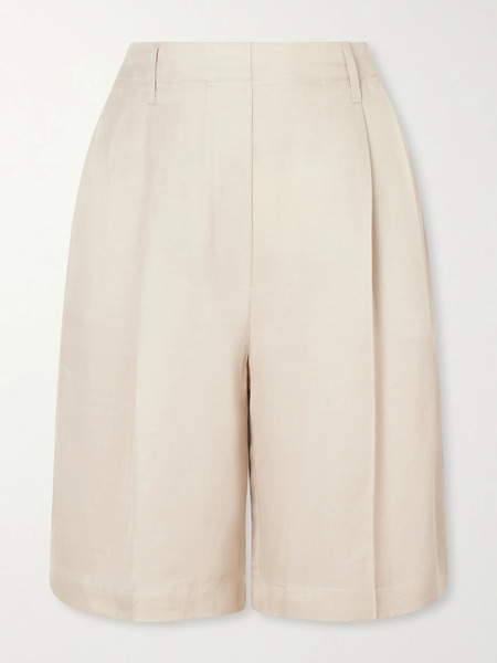 Leset Leset - Kim Pleated Woven Shorts - Beige 