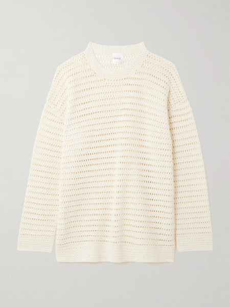  Leset Leset - Lucy Crocheted Cotton Sweater - Cream 