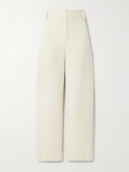  Liberowe Liberowe - Alba Wool-blend Tweed Wide-leg Pants - Ivory 