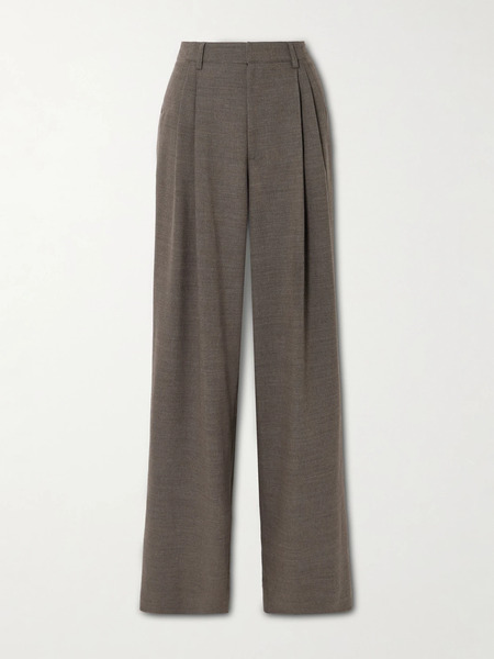  Liberowe Liberowe - Annie Pleated Twill Wide-leg Pants - Mushroom 