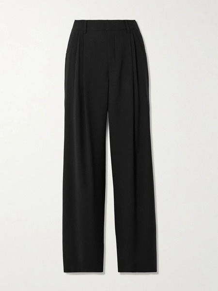  Liberowe Liberowe - Annie Pleated Wool Wide-leg Pants - Black 