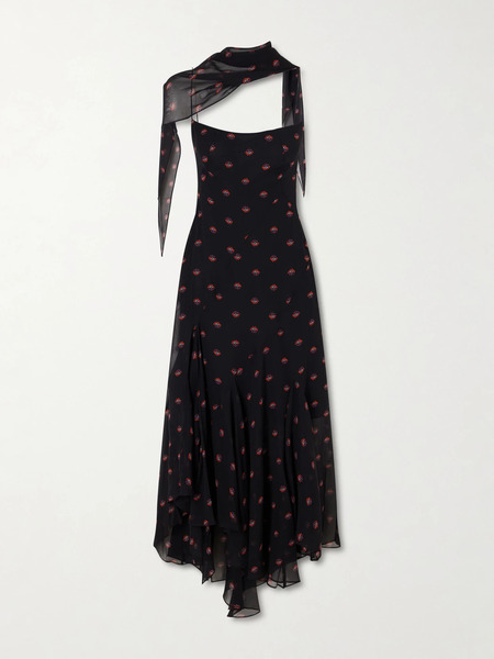  Liberowe Liberowe - Aubrey Floral-print Silk-chiffon Gown - Black 