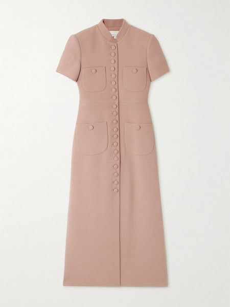  Liberowe Liberowe - Imperial Wool-crepe Midi Dress - Light Brown 