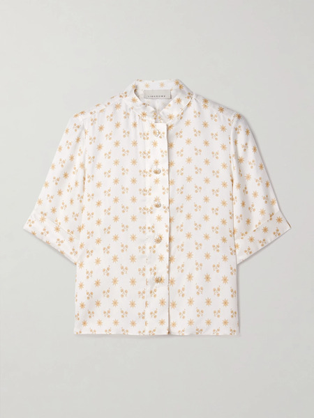  Liberowe Liberowe - Josette Floral-print Twill Shirt - White 