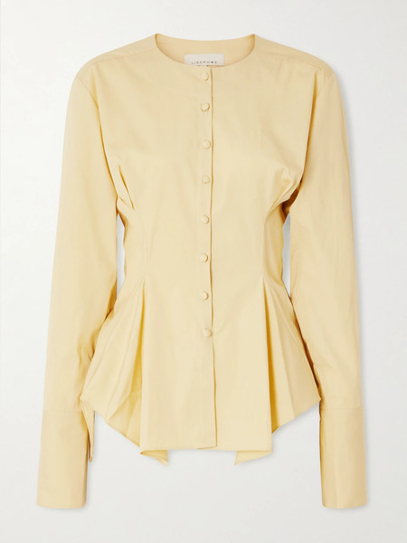  Liberowe Liberowe - Lavinia Cotton-poplin Blouse - Pastel Yellow 