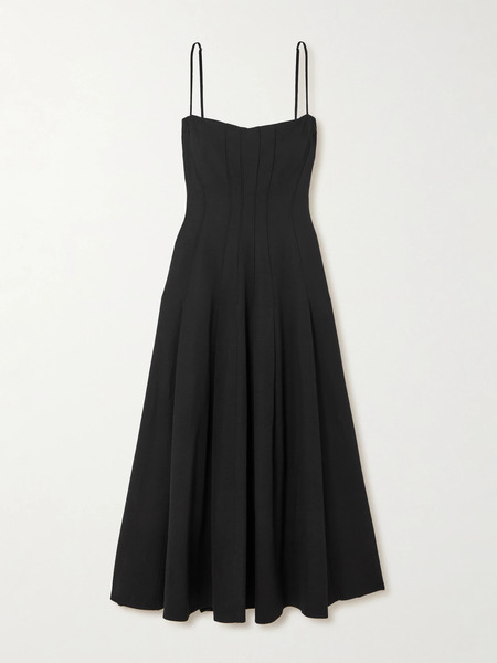  Liberowe Liberowe - Pleated Crepe Midi Dress - Black 