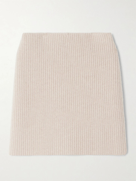  Liberowe Liberowe - Ribbed Cashmere Mini Skirt - Beige 